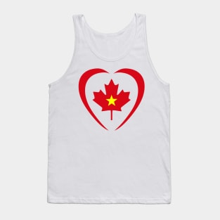 Canadian Vietnamese Multinational Patriot Flag (Heart) Tank Top